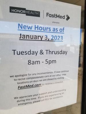 New hours