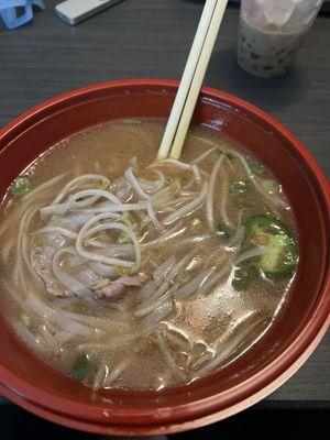 Beef Flank Pho with Milk Tea