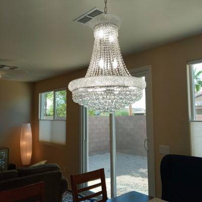 Chandelier we installed for a great family in Henderson