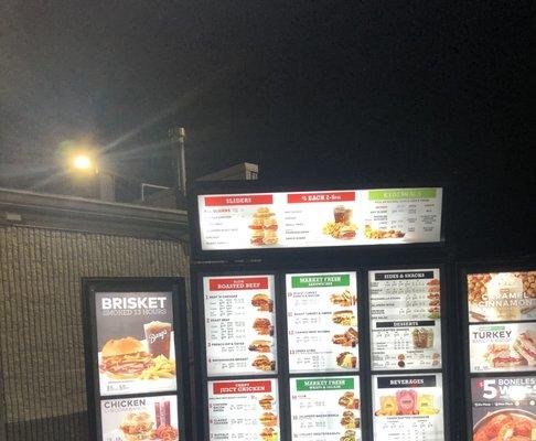 Drive thru menu