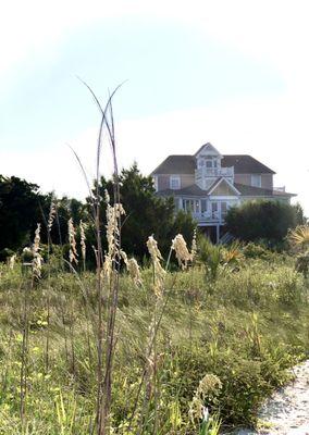 This is a picture of the house where we spent the week looking from the beach up to the house.