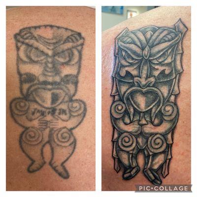 The angle is great in the after pic but you can see what a great job Moon did with this cover up