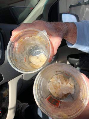 Big chunks of ice in a blended drink