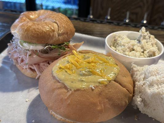 Order a combo and combine any one of our sandwiches with a bread bowl soup!