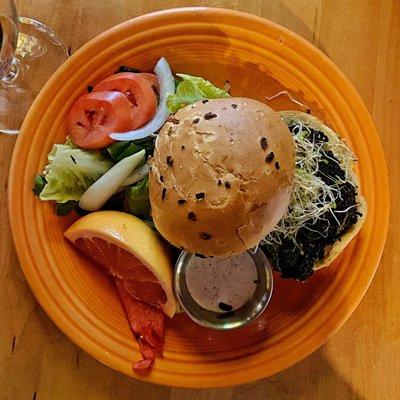 Spinach Feta Burger. My bride's favorite.