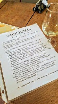 Wine Menu