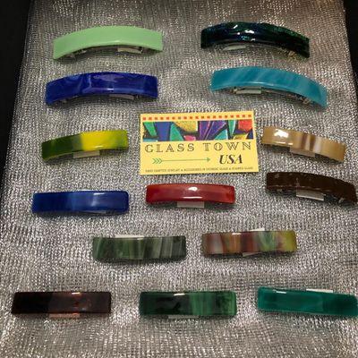 Need a beautiful hair barrette, check out these glass ones from Glasstown. Large and small available.