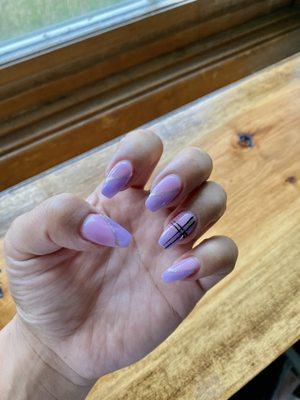 diagonal ombré with nail art design