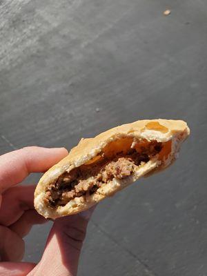 Inside of a meat pie