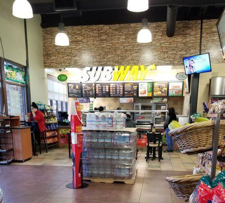 Subway located inside the gas station