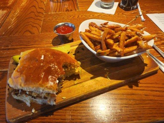 Jerk Chicken Sanford and Truffle fries. FYI fries are extra even though hostess might tell you they come on the side.