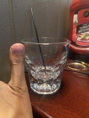 7 dollar rum and coke- small glass size of thumb