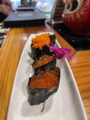 Smelt Roe and Masago Nigiri