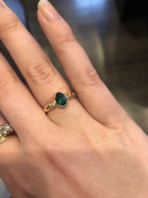 Cute little Chatham emerald ring I found in the consignment case!