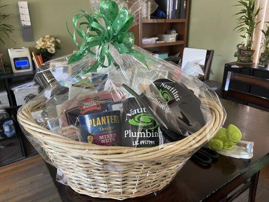 Nautilus Plumbing Gift Basket for Loyal Customers.