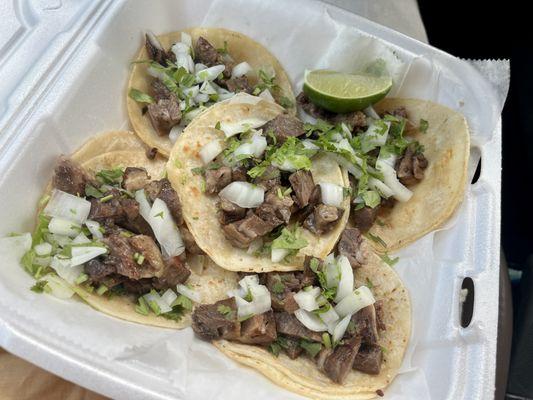 Cinco Tacos with lengua (#14)