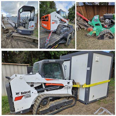 Heavy equiptment for larger jobs as well with an assortment of must have attachments for hard/landscaping jobs.