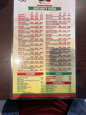 Menu front