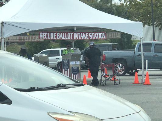 10/28/24-They have a drive through "Secure Ballot Intake Station" (wording required by the pitiful Florida Legislature).