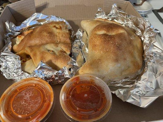 Eggplant roll and calzone