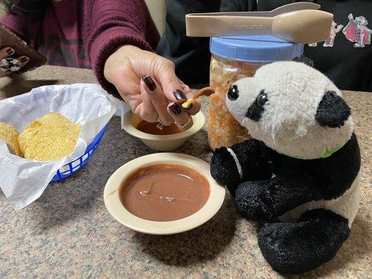 Chips and bean dip