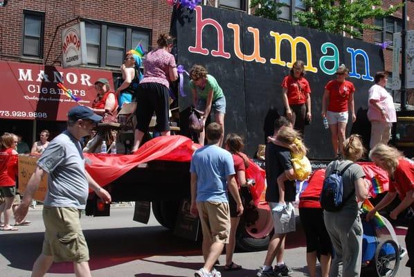 Our float in the Pride Parade