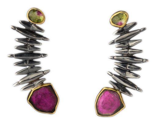 Grand Staircase Earrings with Watermelon Tourmaline