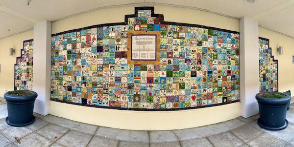 The tiles my kids and their schoolmates made while attending Garden Village.