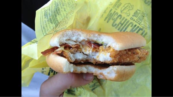 A macchicken with bacon n cheese!!