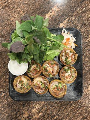 Banh khot served with coconut drizzle!