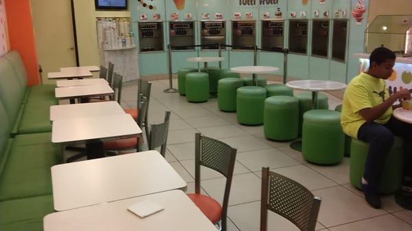 Seating area and yogurt dispensing machines