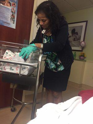 Dr. Sheth Visiting Giana in the hospital to check on her health