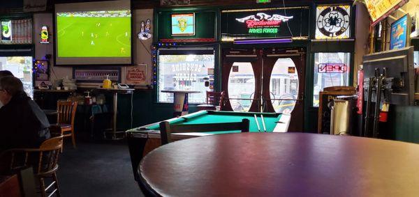 Pool Table is the first thing you see upon arrival through front door