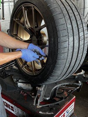 Getting the tire pressure right.