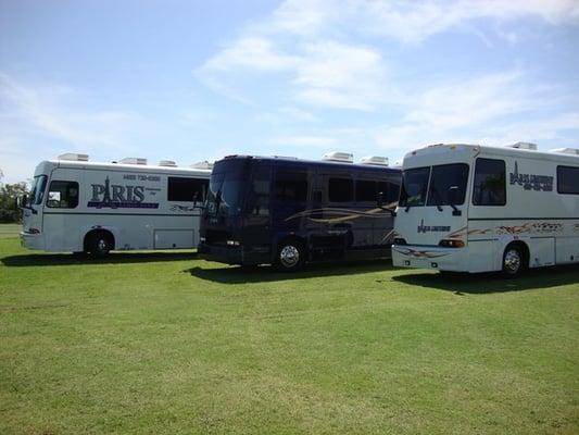 Limo coach party buses by Paris Limos OKC. These are very fun for any event in Oklahoma City