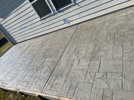 Stamped concrete patio