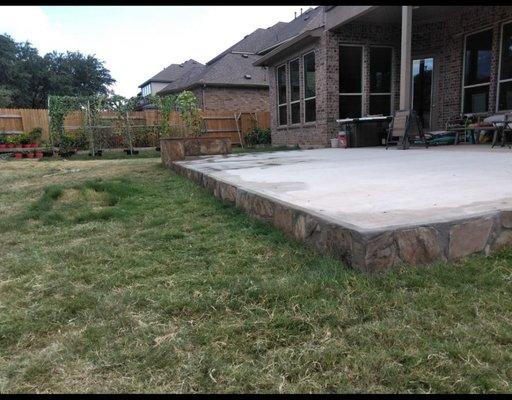 Patio addition stone,stone edge.