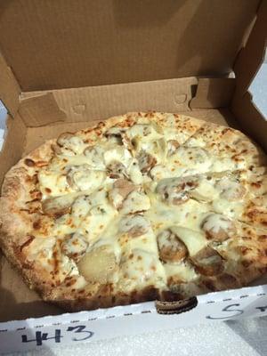 Sausage and onions pizza