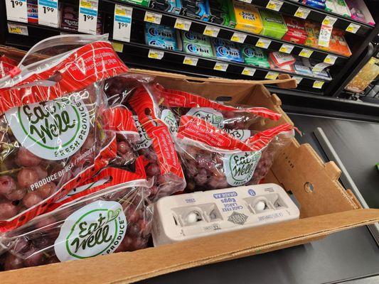 Redgrapes are on sale until 08/23/23 for .88 cents lbs, egg is $1.99