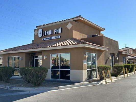 View of the restaurant exterior from the parking lot