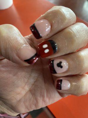 Mickey Mouse nail design