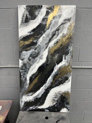 Black white & gold marble like sample