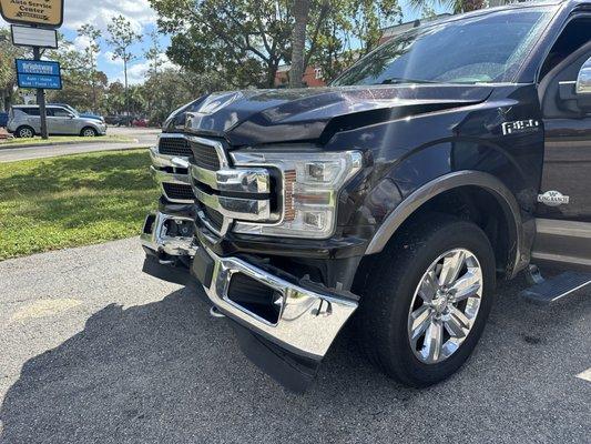 My truck that they ran into the telephone pole