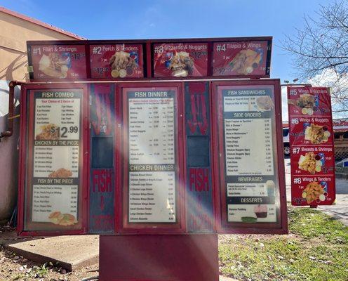 2022 menu at drive thru