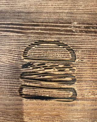 Shake shack logo on table