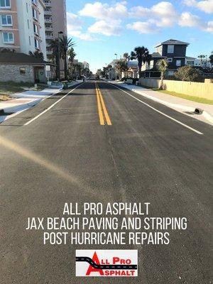 After hurricane Irma, we were able to repair some of the Jax Beach accesses with new asphalt and striping.