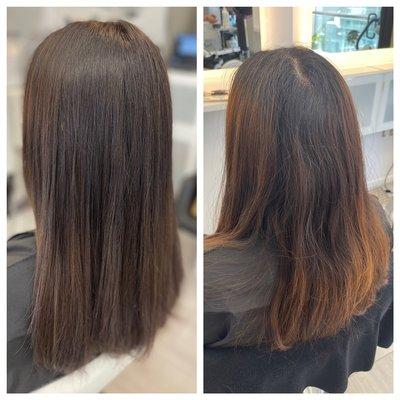 Color correction ( before and after) Marjan Jazaery @ the M salon