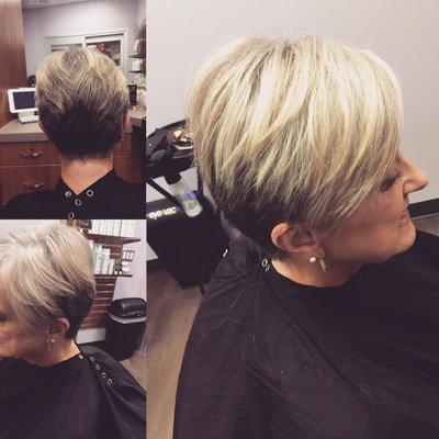 Short and sassy cut with stylish and contemporary highlights