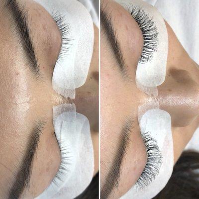 Full set hybrid lash extensions