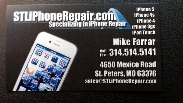 Contact information- his business card